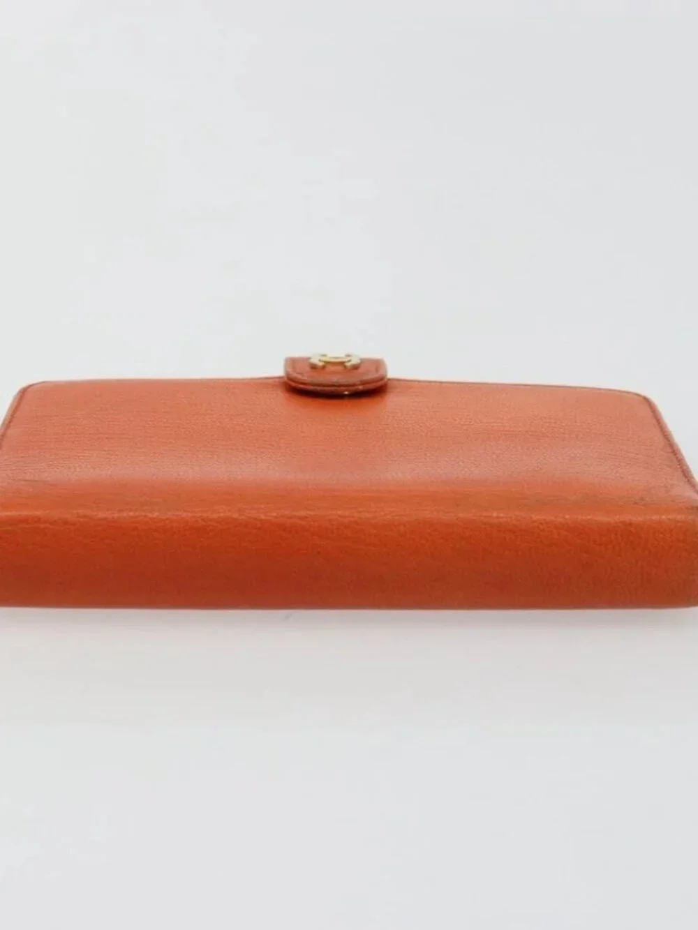 CHANEL Day Planner Cover Leather Orange CC Auth 133201